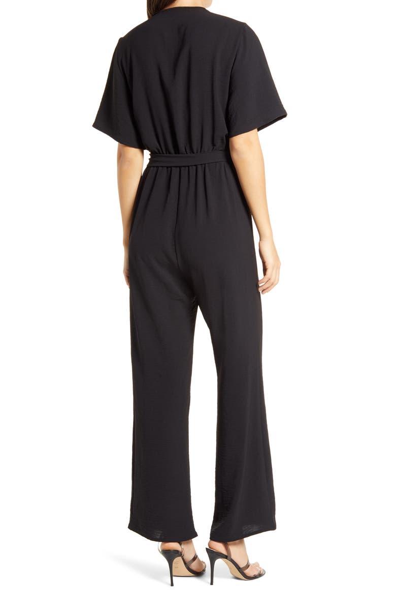 Bell Sleeve Jumpsuit, Alternate, color, BLACK