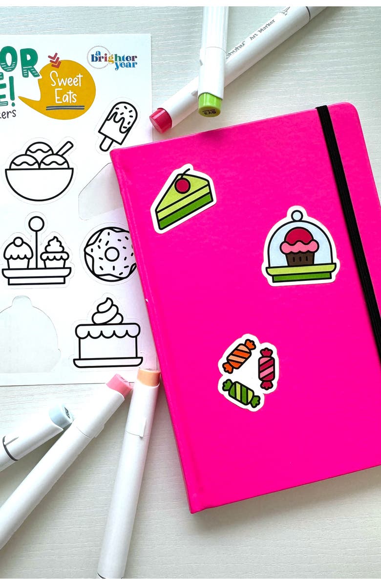 A Brighter Year Color Your Own Sticker Pages, Alternate, color, Fun Eats