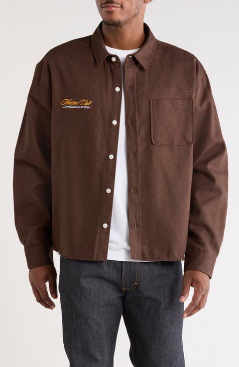 Embroidered Cotton Canvas Button-Up Shirt