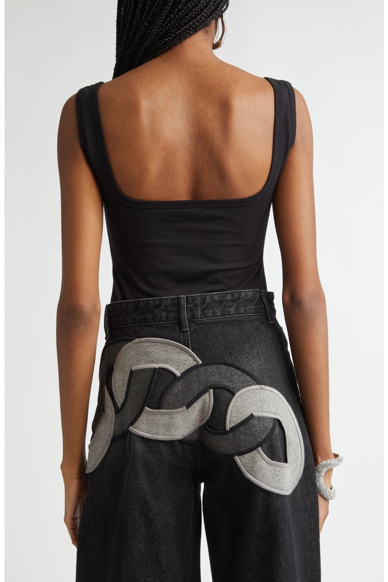 Crystal Link Tank Top, Alternate, color, BLACK