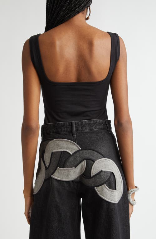 Shop Area Crystal Link Tank Top In Black