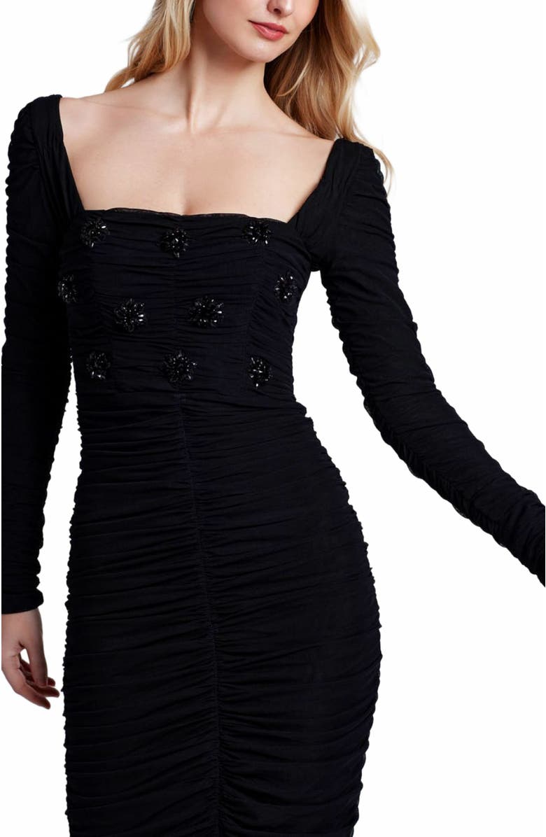 PatBO Hand-Beaded Stretch Tulle Midi, Alternate, color, 