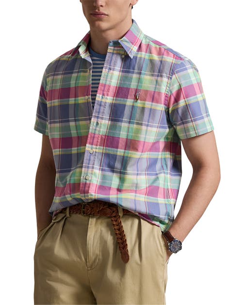 Big & Tall Plaid Oxford Sport Shirt V3