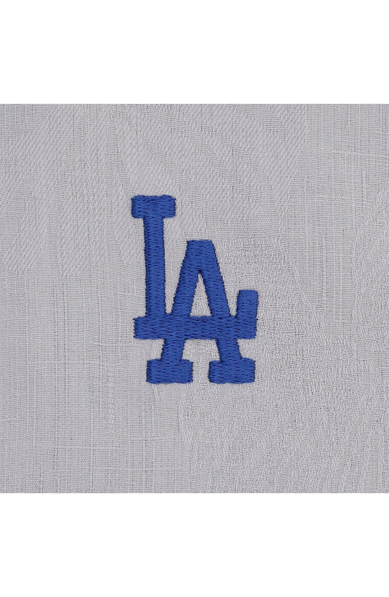 Tommy Bahama Men's Tommy Bahama Gray Los Angeles Dodgers Hit and Run Silk Camp Button-Up Shirt, Alternate, color, Gray