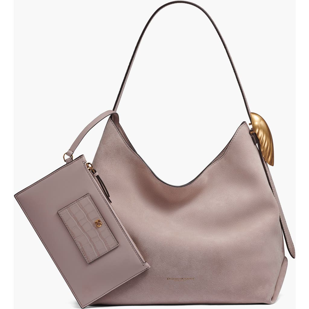 Donna Karan New York Georgette Suede Shoulder In Gray