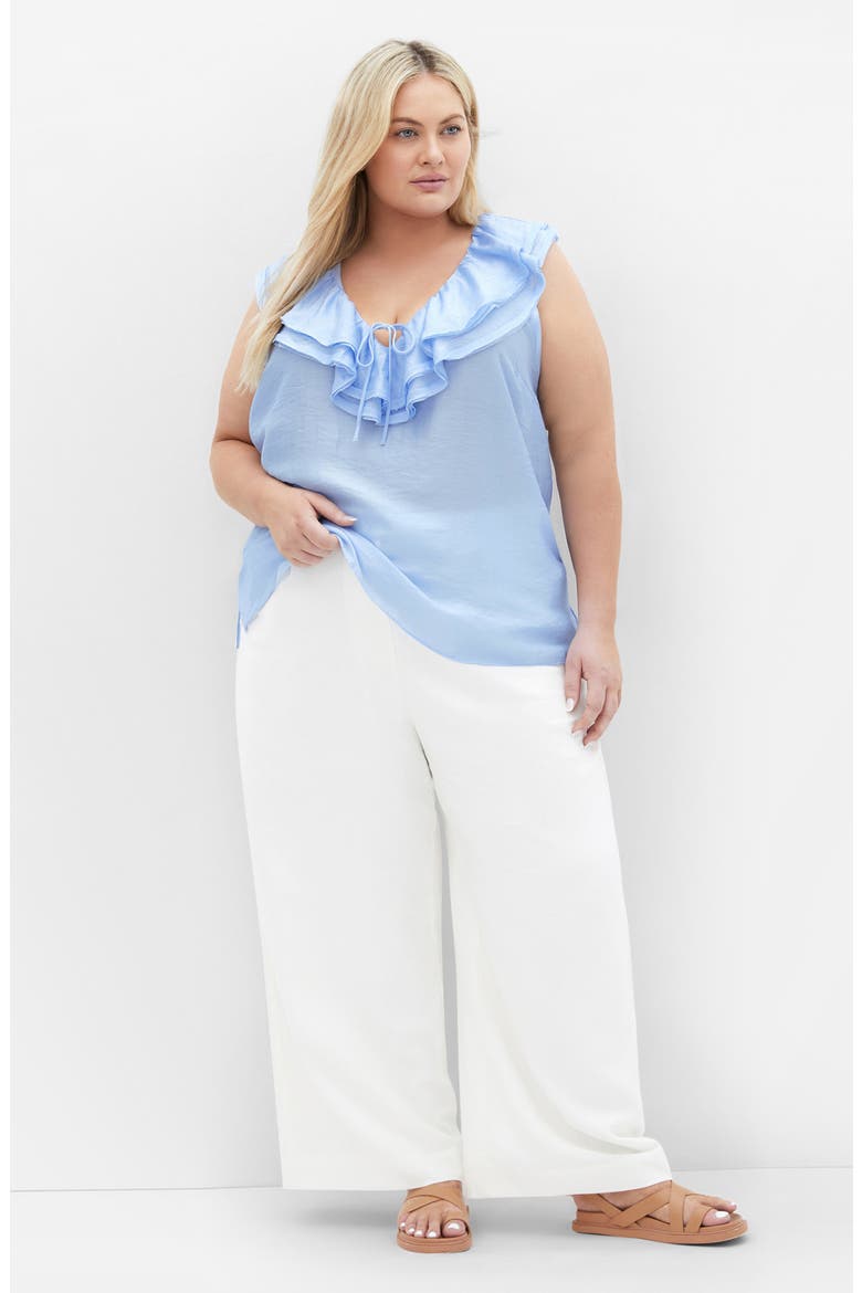 Athena Ruffle Sleeveless Top, Alternate, color, SKY BLUE