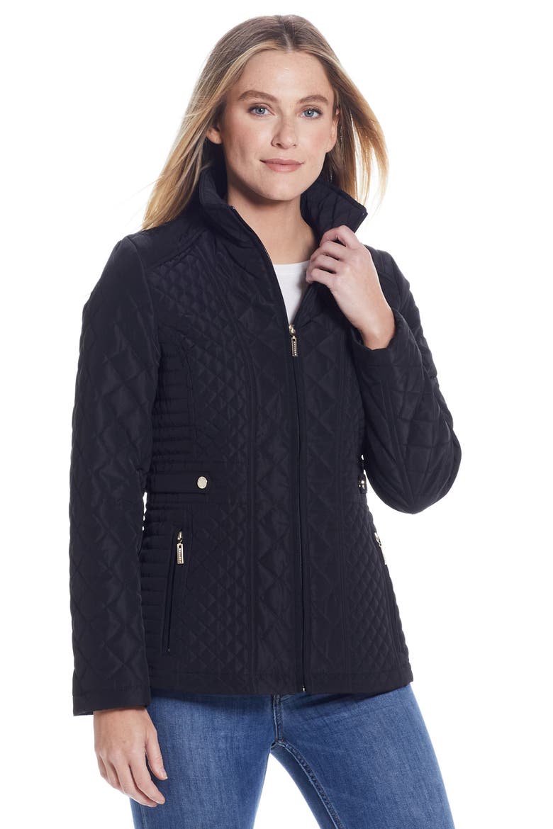 Quilted Jacket, Alternate, color, BLACK