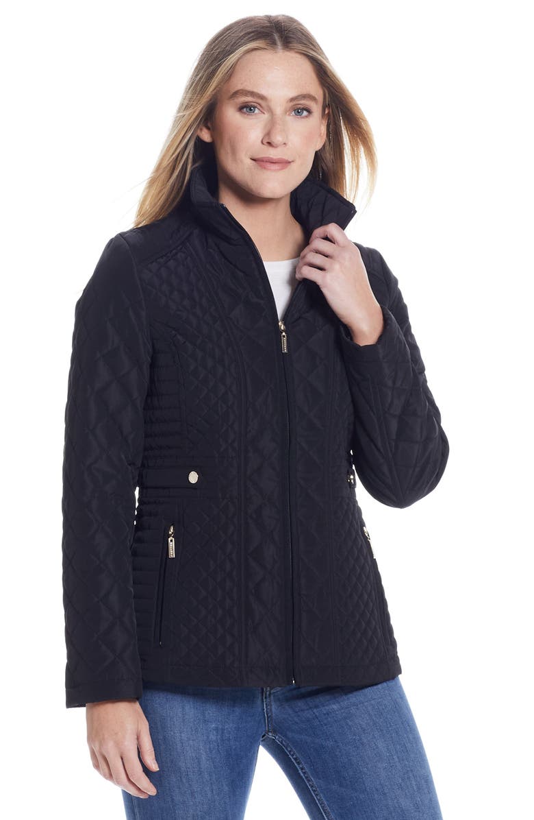 Gallery Quilted Jacket, Alternate, color, Black