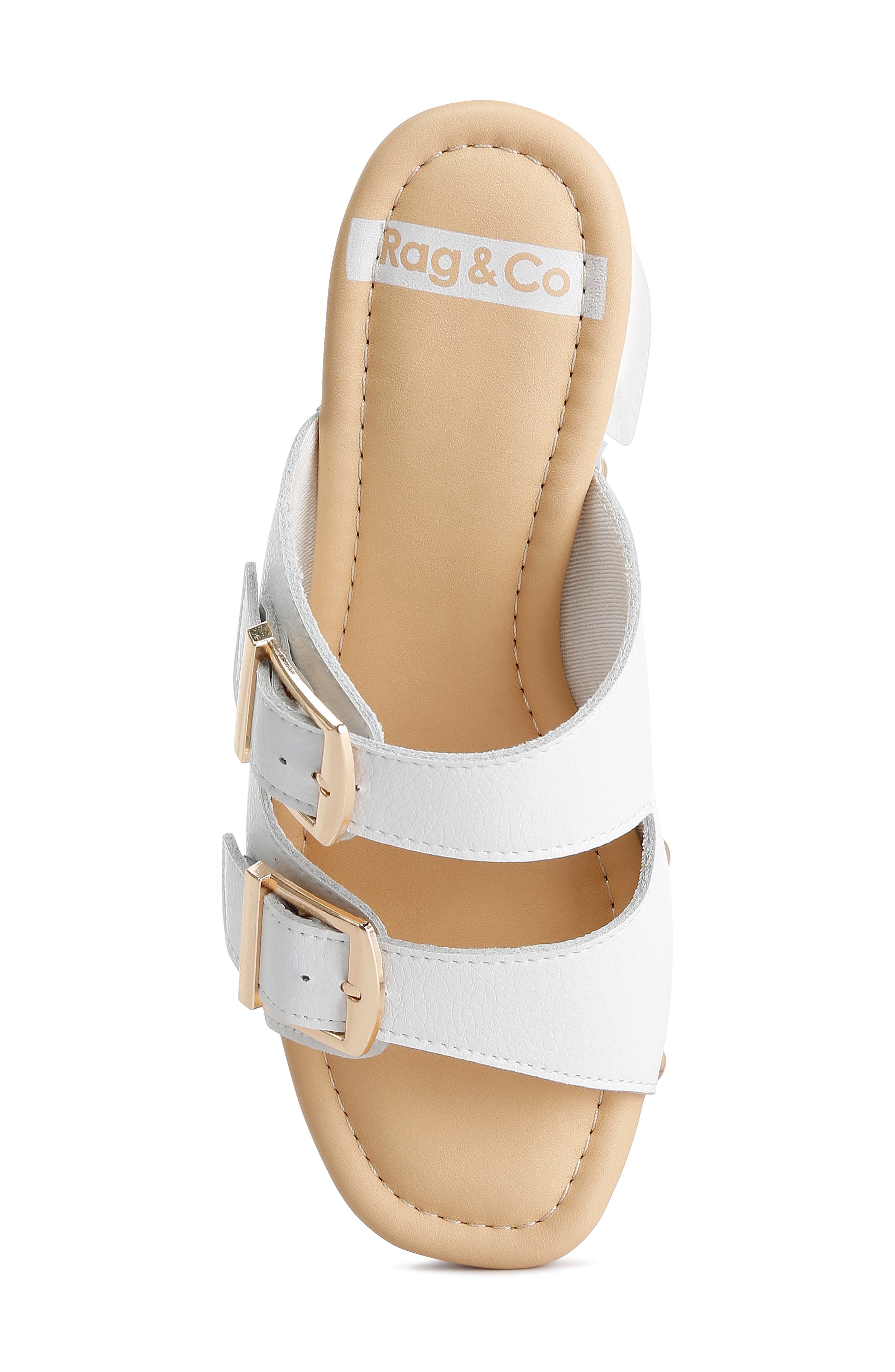 Kenna Double Buckle Strap Platform Sandal, Alternate, color, WHITE