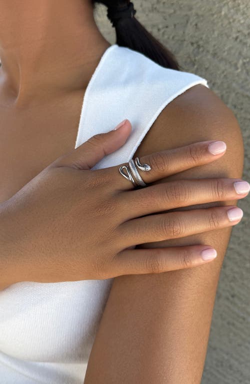 Adornia Curvy Snake Band Ring In Silver