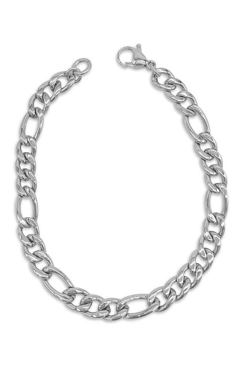 Men's Water Resistant Figaro Chain Bracelet