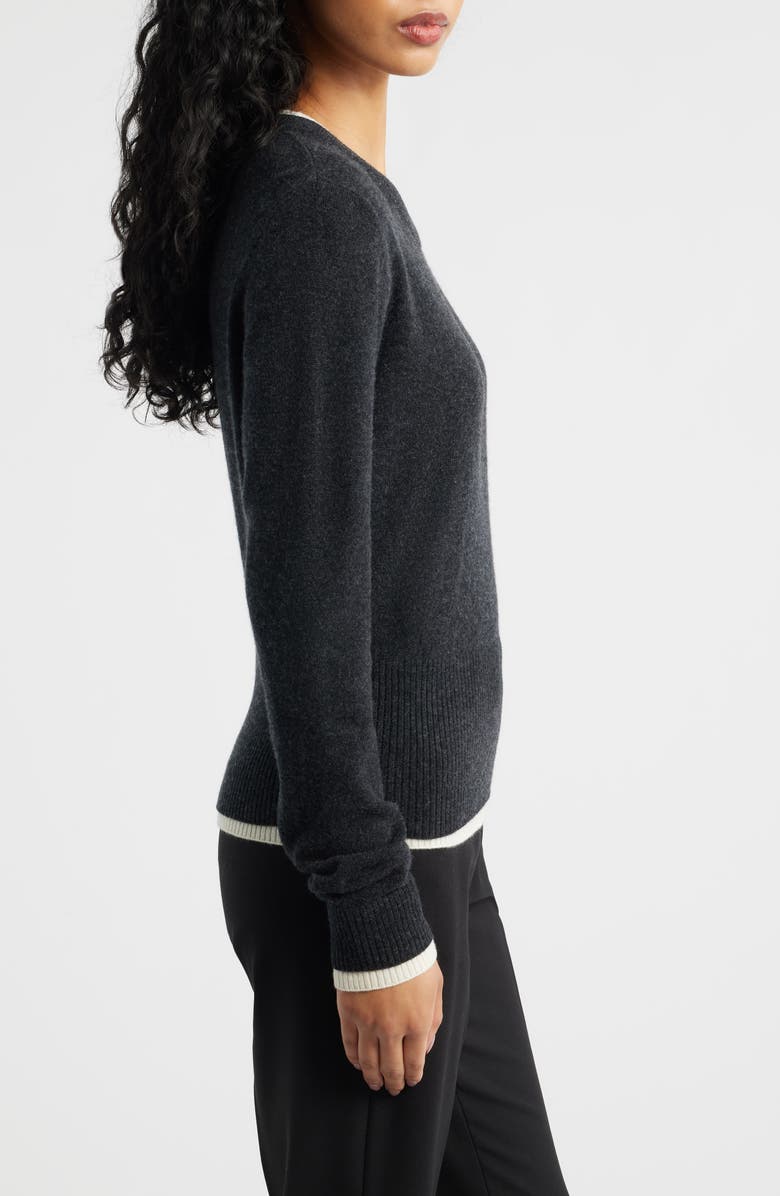 ARTLESS FOREVER Tove Layered Look Wool & Cashmere Sweater, Alternate, color, Charcoal