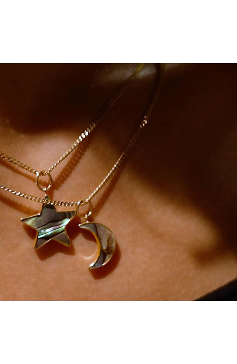 Freya Rose Necklace with Paua Star, Alternate, color, Green