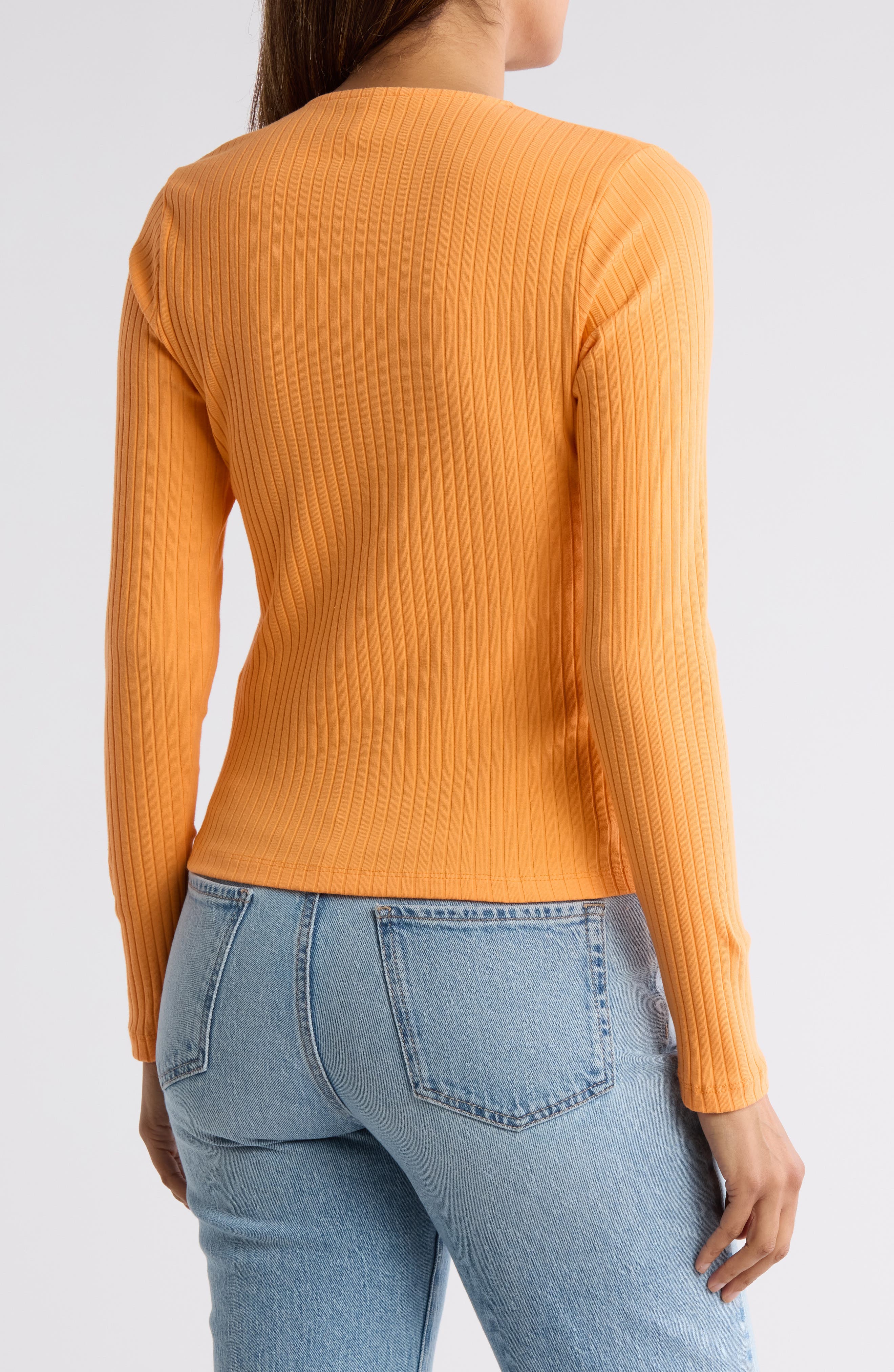 Tie Front Rib Knit Top - image 4
