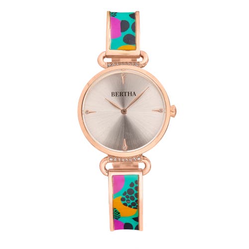 Bertha Katherine Enamel-designed Bracelet Watch In Gold