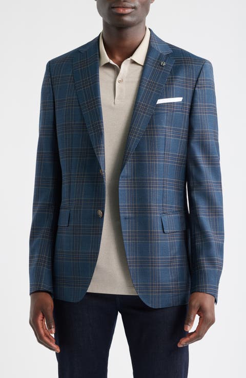 Hutson Slim Fit Plaid Virgin Wool Sport Coat