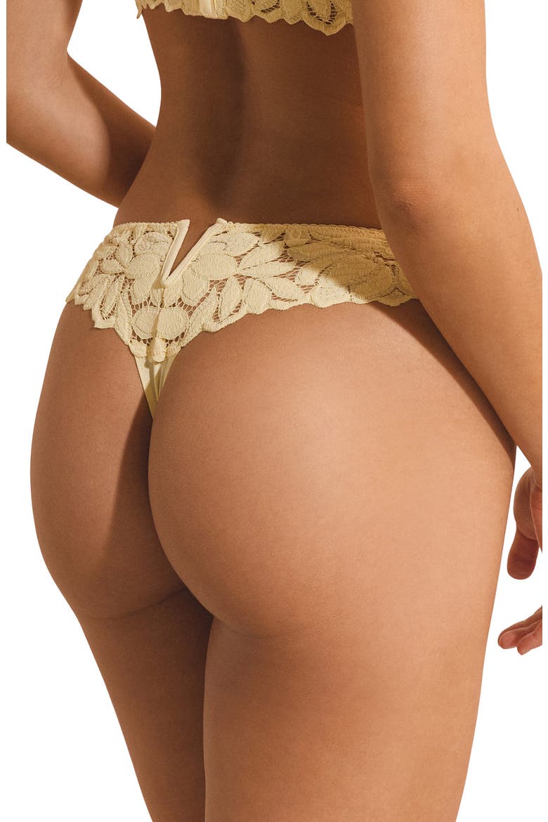 Celeste Lace Tanga Thong, Alternate, color, VANILLA