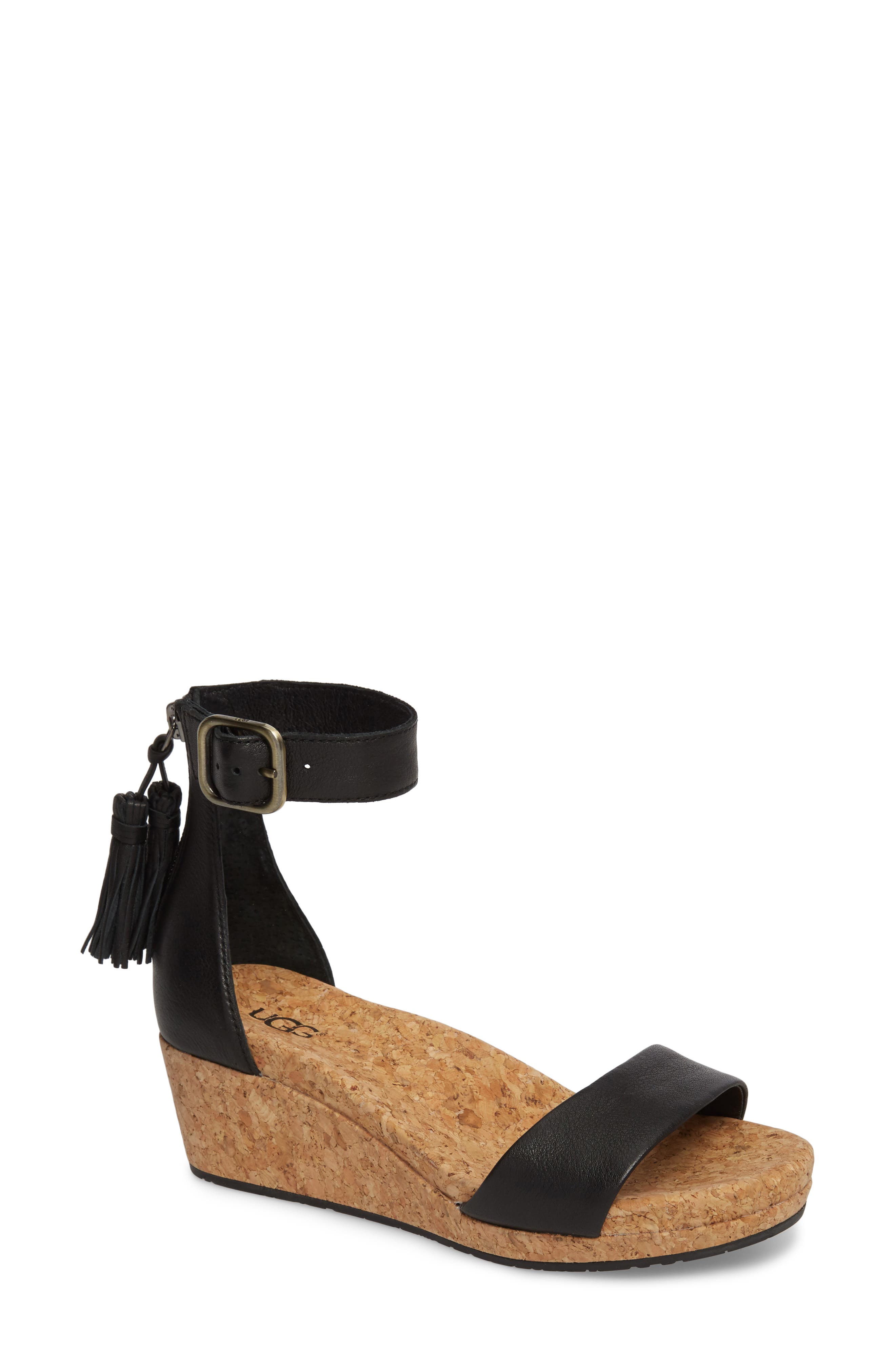 UGG<sup>®</sup> Zoe Wedge Sandal, Main, color, 