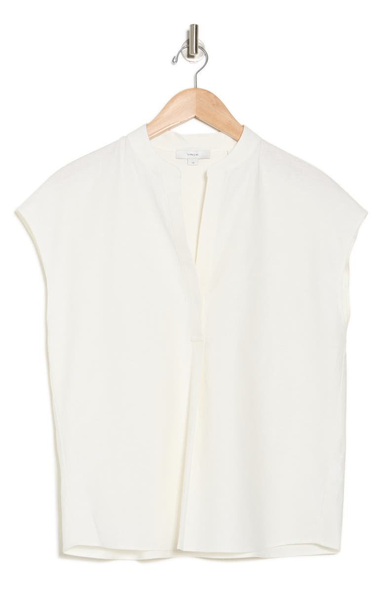 Vince Linen Blend Top, Alternate, color, Off White
