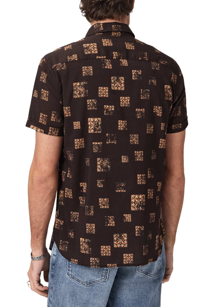 Loren Slim Fit Short Sleeve Button-Up Shirt, Alternate, color, ESPRESSO