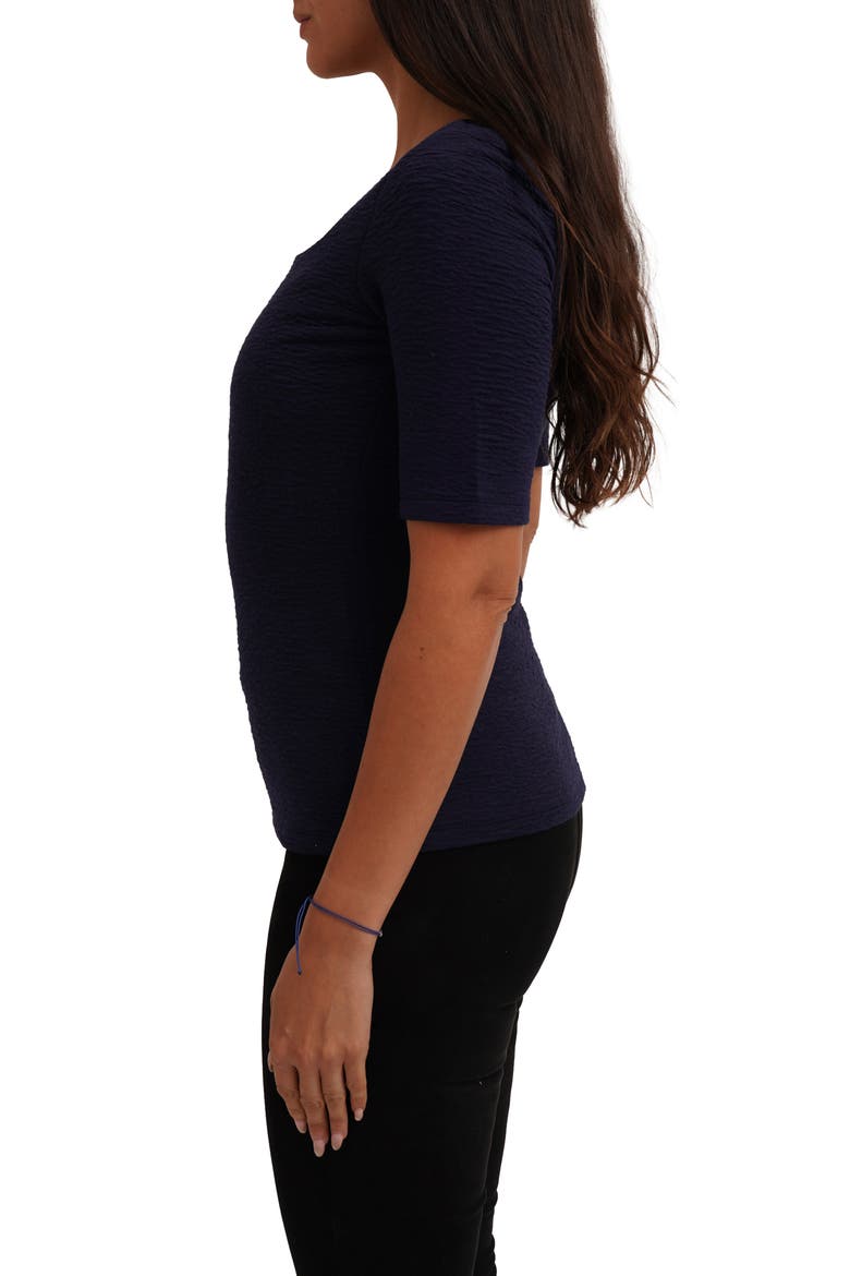 Textured Elbow Sleeve Top, Alternate, color, ECLIPSE