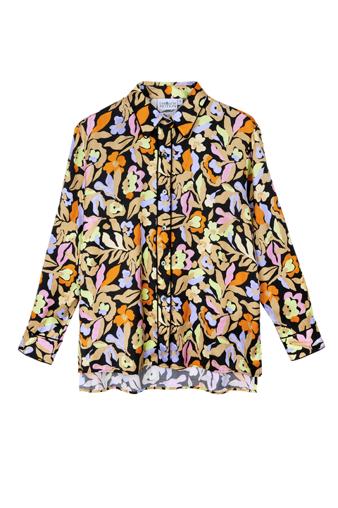 Manifest Printed Button-up Silky Shirt