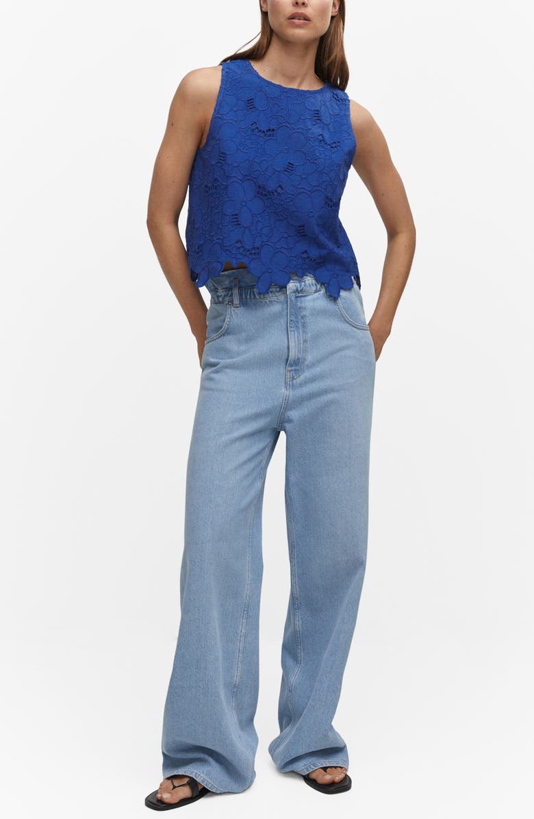 MANGO Embroidered Crop Top, Alternate, color,