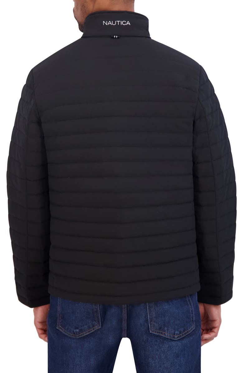 Nautica Water Resistant Quilted Jacket, Alternate, color, Black