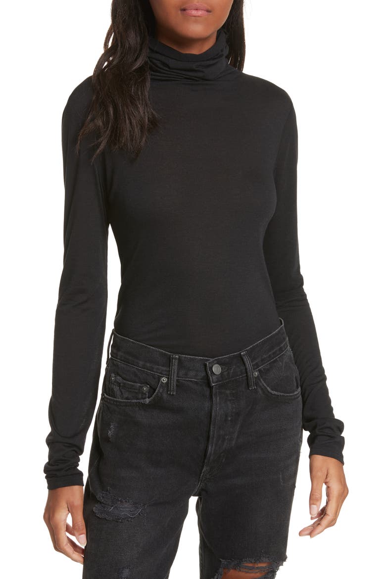 The Perfect Tee Turtleneck, Main, color, BLACK