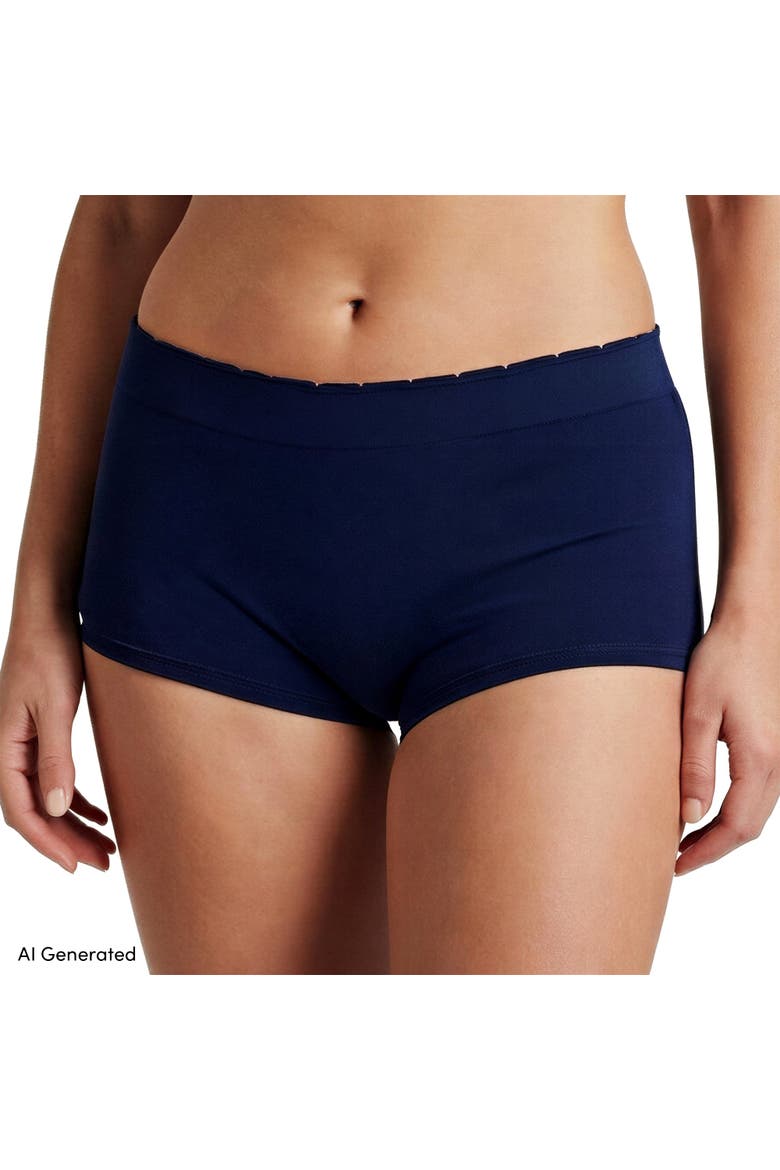 Mid Rise Boyshort Soft Fit Seamless 3 Pack Panties, Alternate, color, Sky Stripe Pk