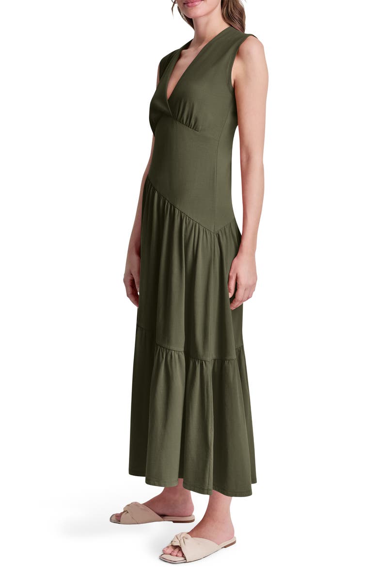 DKNY Stretch Cotton Maxi Dress, Alternate, color, Fatigue