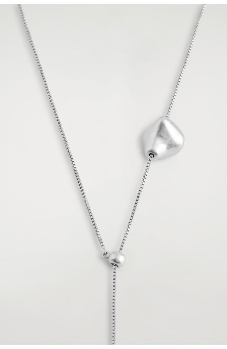 COS Molten Pendant Necklace, Alternate, color, Silver