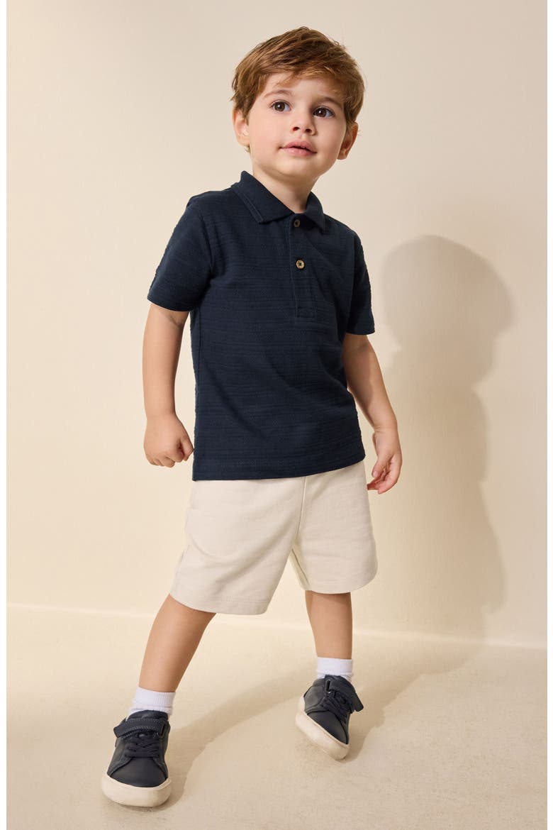 Kids' Cotton Polo & Short Set, Alternate, color, BLUE