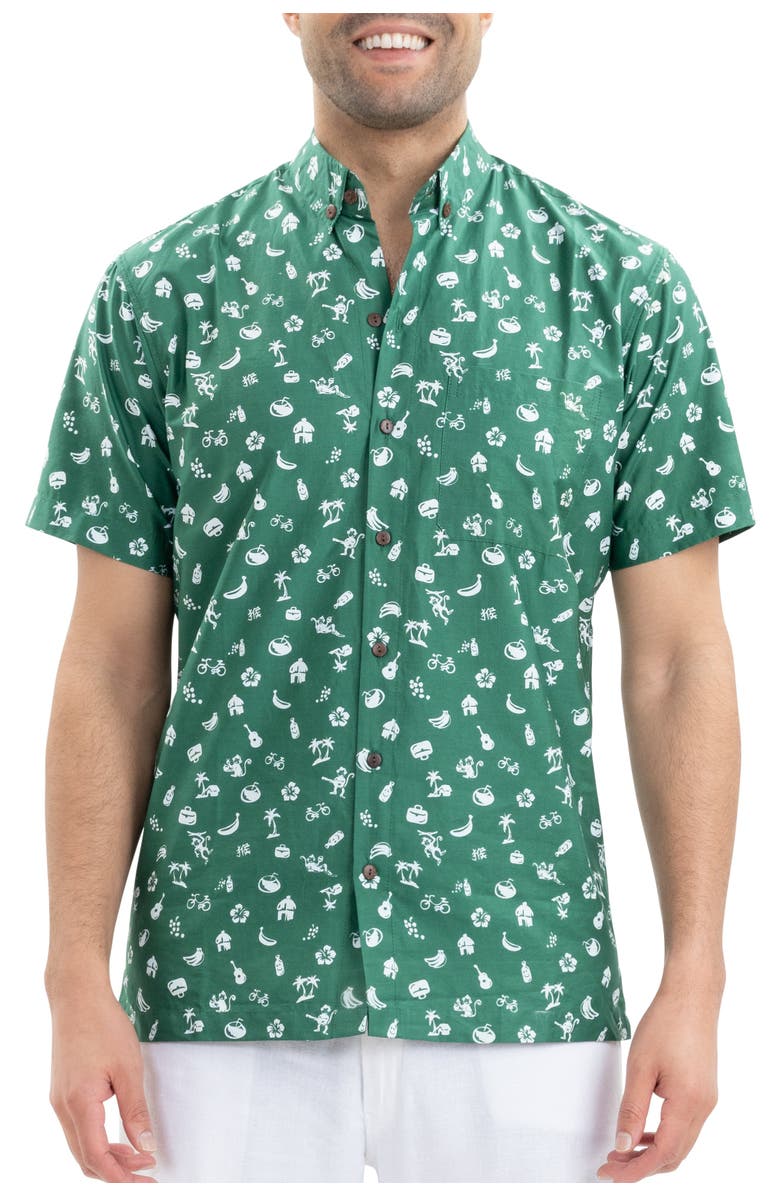Kenny Flowers The Monkey Business - Short Sleeve Slim Fit Shirt, Main, color, Green