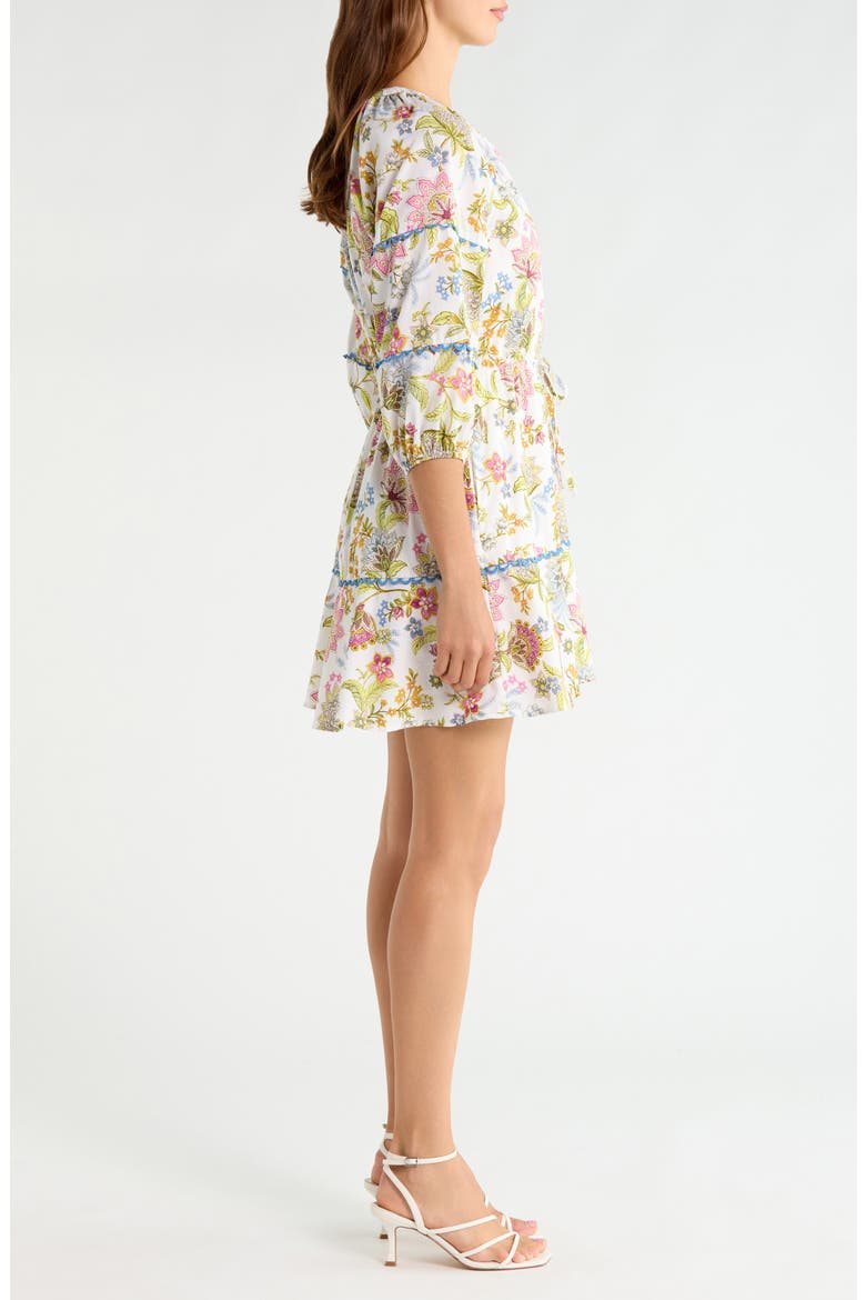 Pany Floral Dabria Cotton Dress, Alternate, color, PINK-GREEN-BLUE