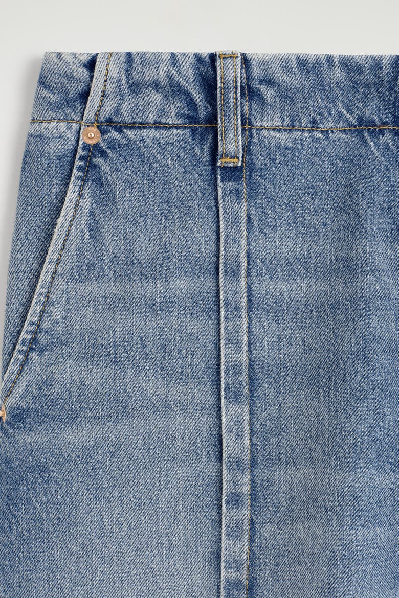 Pintucked Denim Culottes, Alternate, color, BLUE