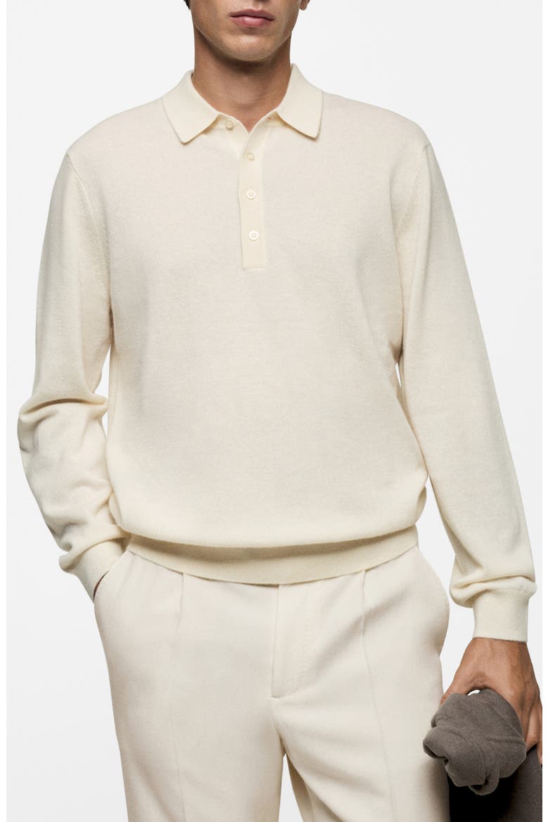 Cashmere Polo Sweater, Main, color, ECRU