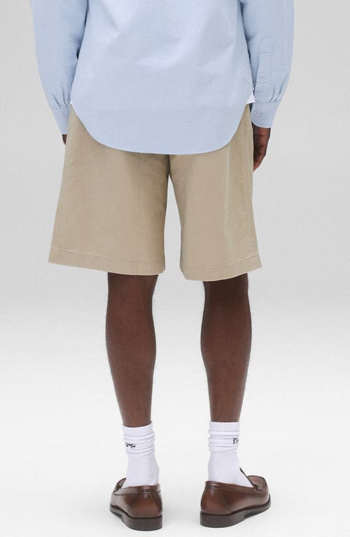 Reigning Champ Sophomore Relaxed Fit Pleated Cotton Twill Chino Shorts In Sand