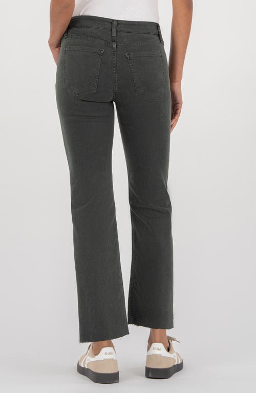 Kut From The Kloth Kelsey Raw Hem Ankle Flare Jeans In Green