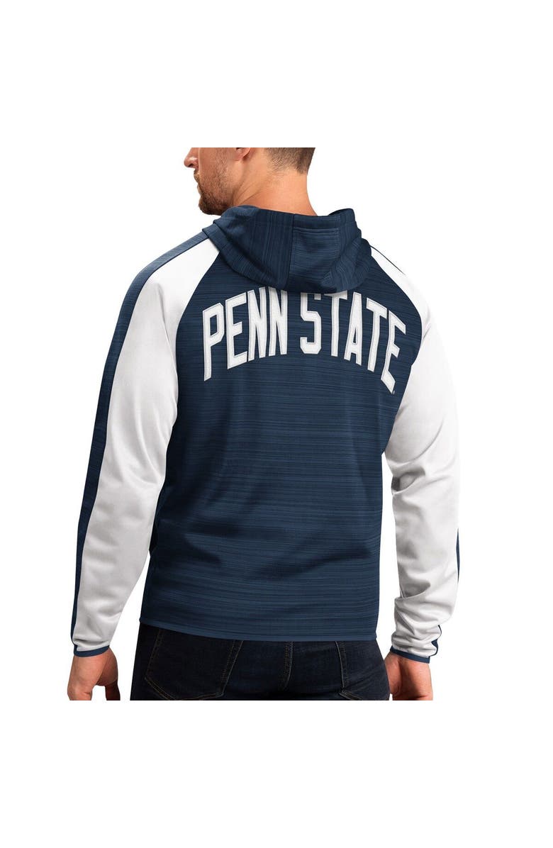 G-III SPORTS BY CARL BANKS Men's G-III Sports by Carl Banks Navy Penn State Nittany Lions Neutral Zone Raglan Full-Zip Track Jacket Hoodie, Alternate, color, Navy