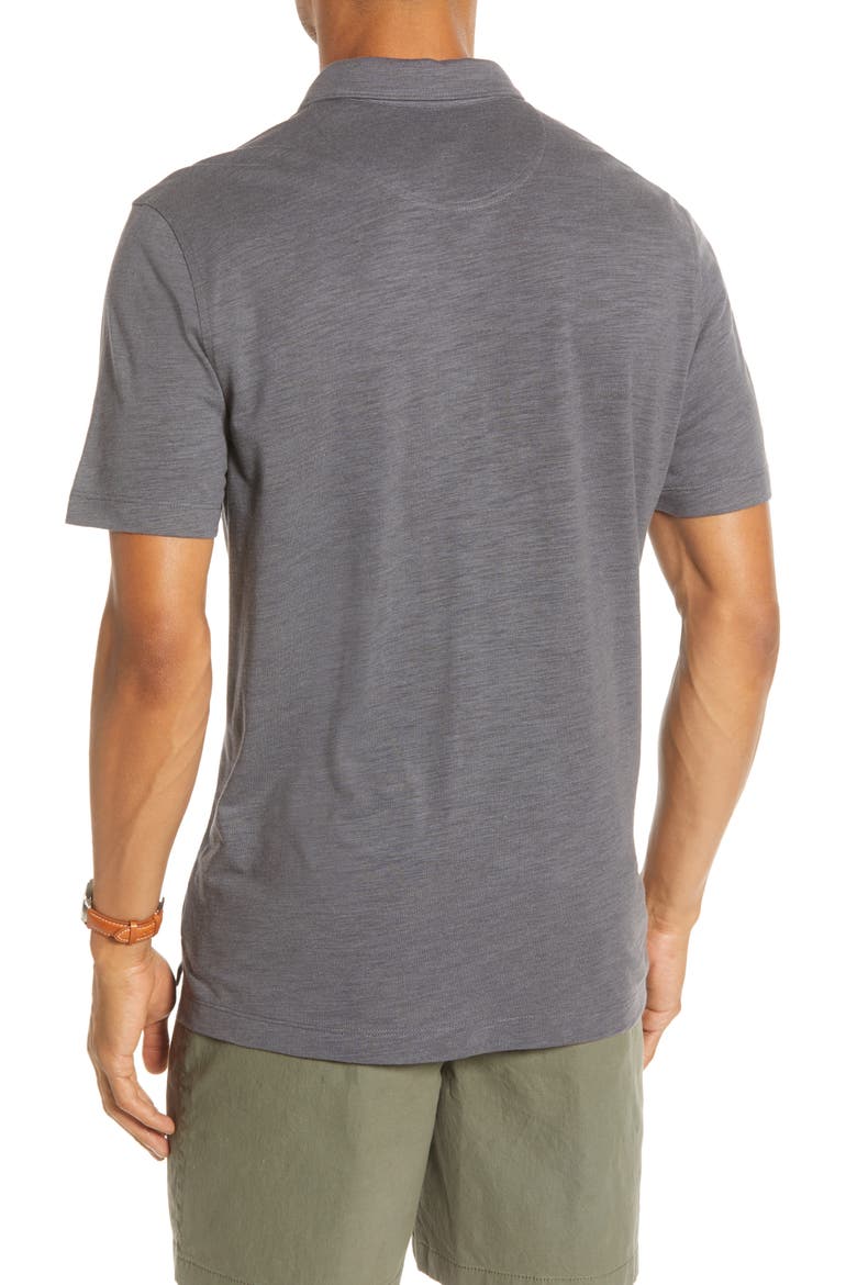 Marled Slub Slim Fit Polo, Alternate, color, GREY FORGED HEATHER