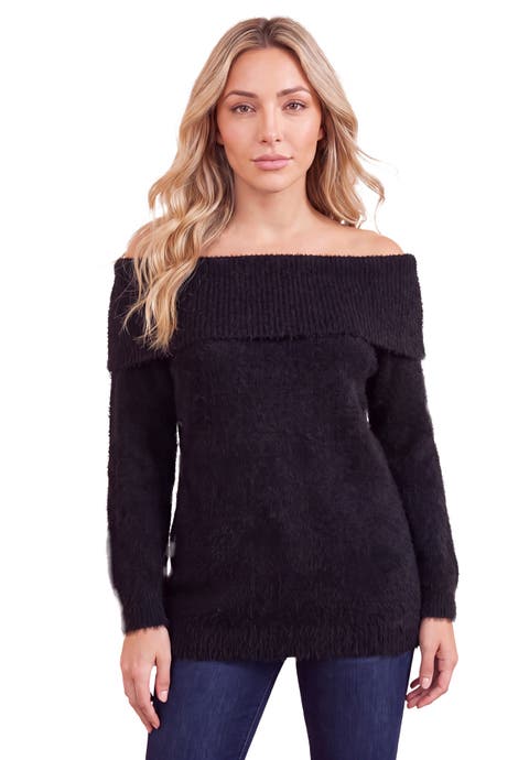 Plus Size Eyelash Off The Shoulder Sweater (plus)
