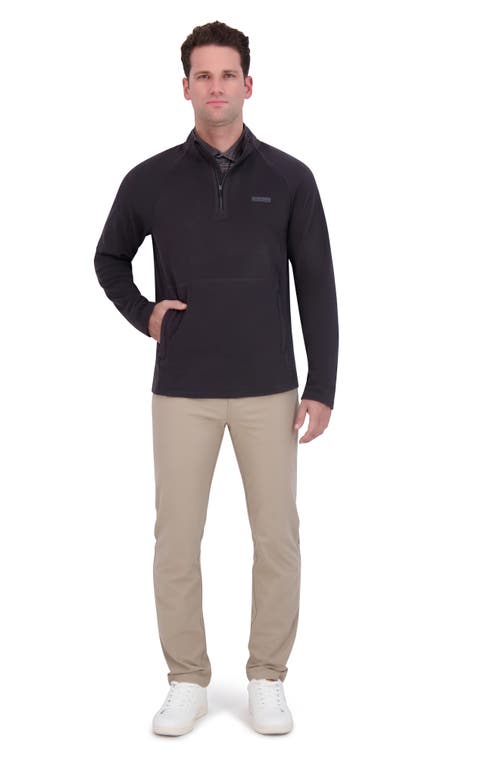 Ben Sherman Microfleece Quarter Zip Golf Sweatshirt In Dark Grey
