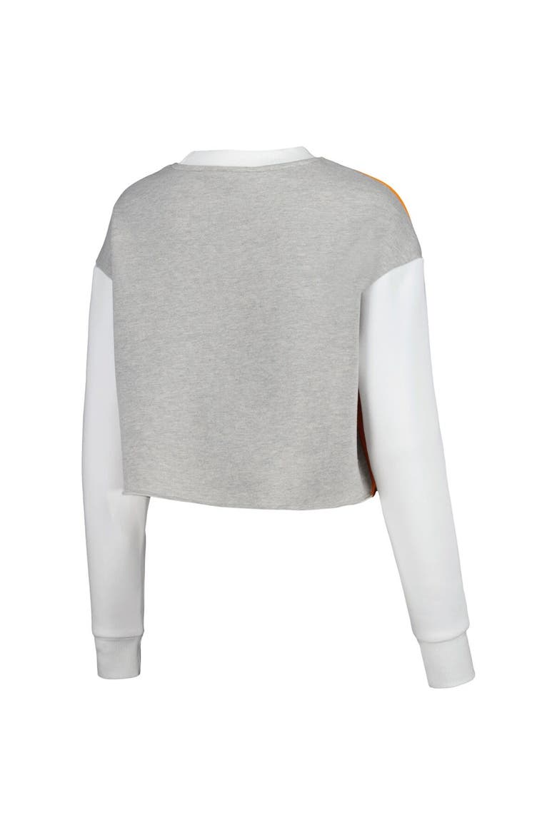 Women's Hype and Vice Tennessee Orange Tennessee Volunteers Colorblock Rookie Crew Pullover Sweatshirt, Alternate, color, Tennessee Orange