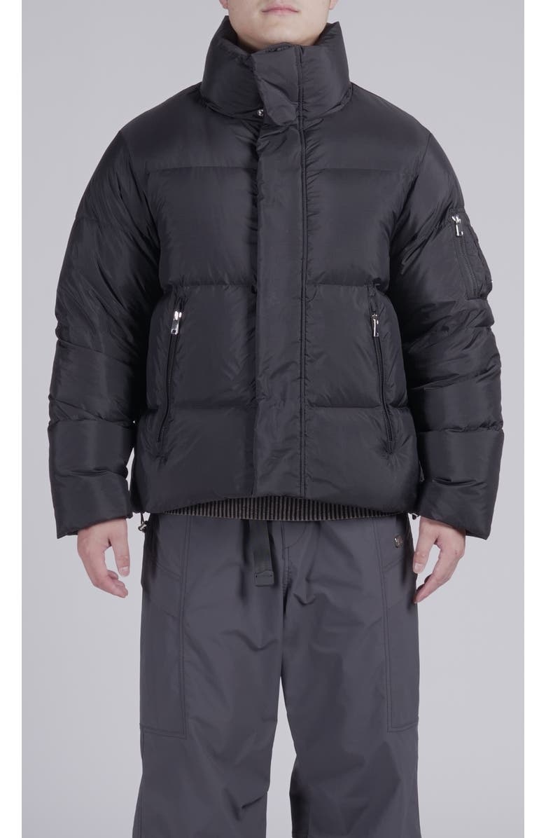 AlphaStyle Leverett Cropped Down puffer, Alternate, color, Black