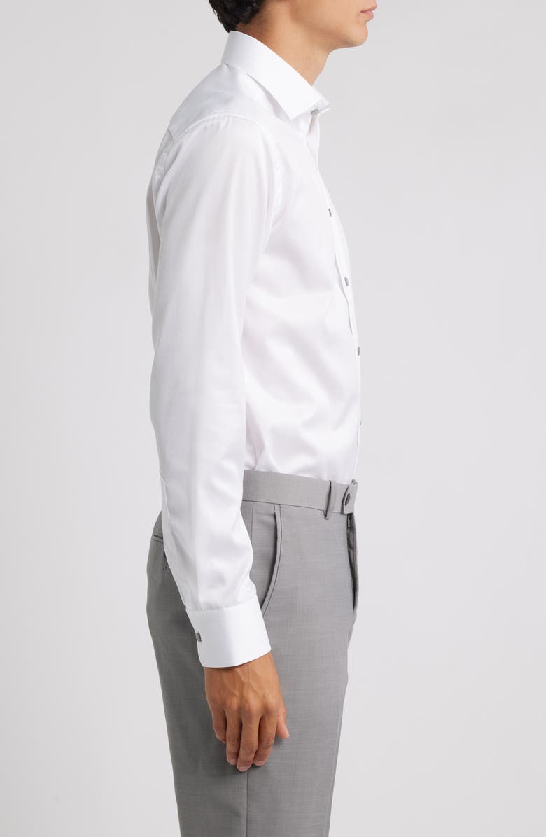 Eton Slim Fit Cotton Twill Dress Shirt, Alternate, color, White