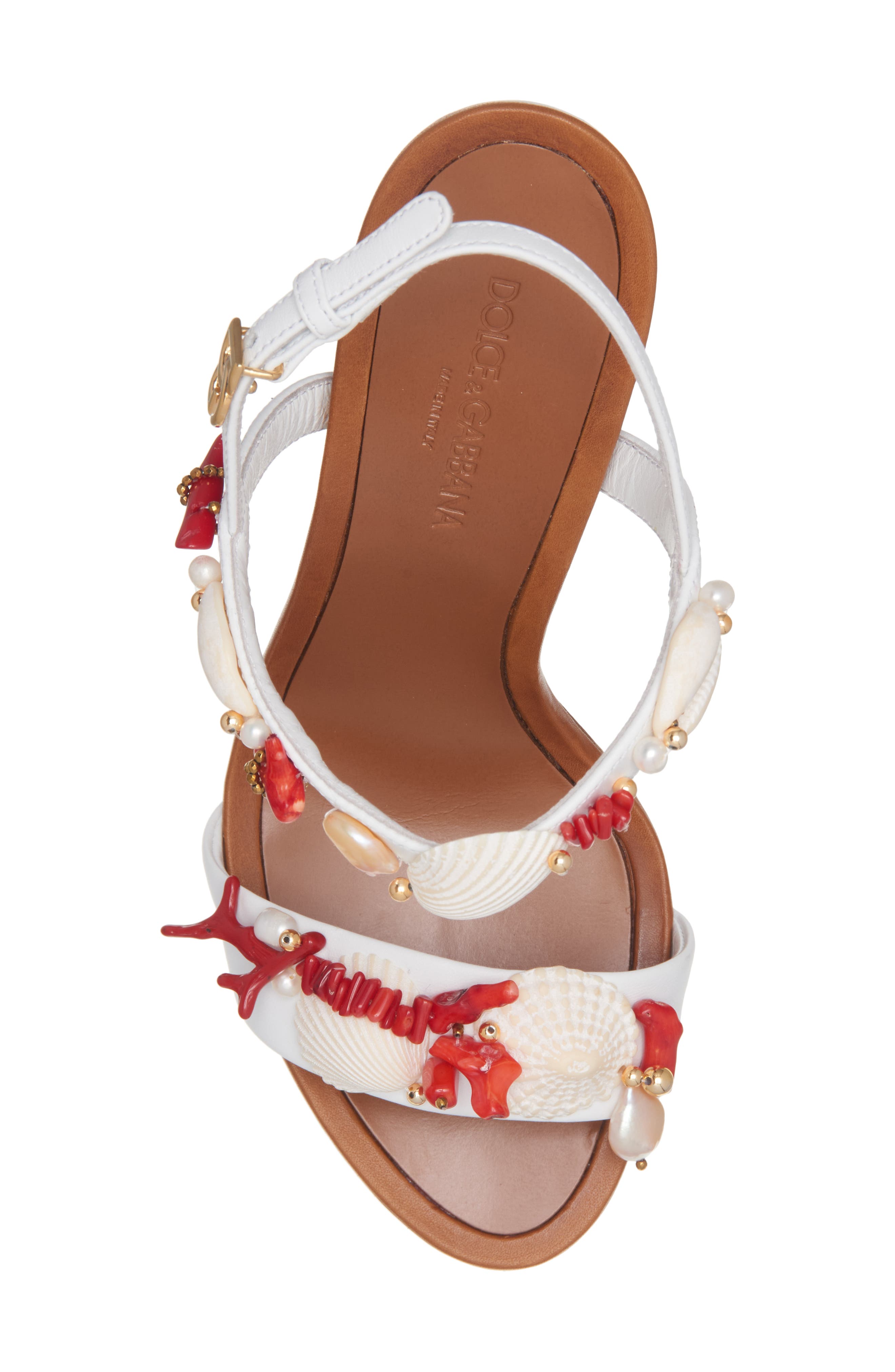 Dolce&Gabbana Capri Quarter Strap Sandal, Alternate, color, Bianco/ Multicolor