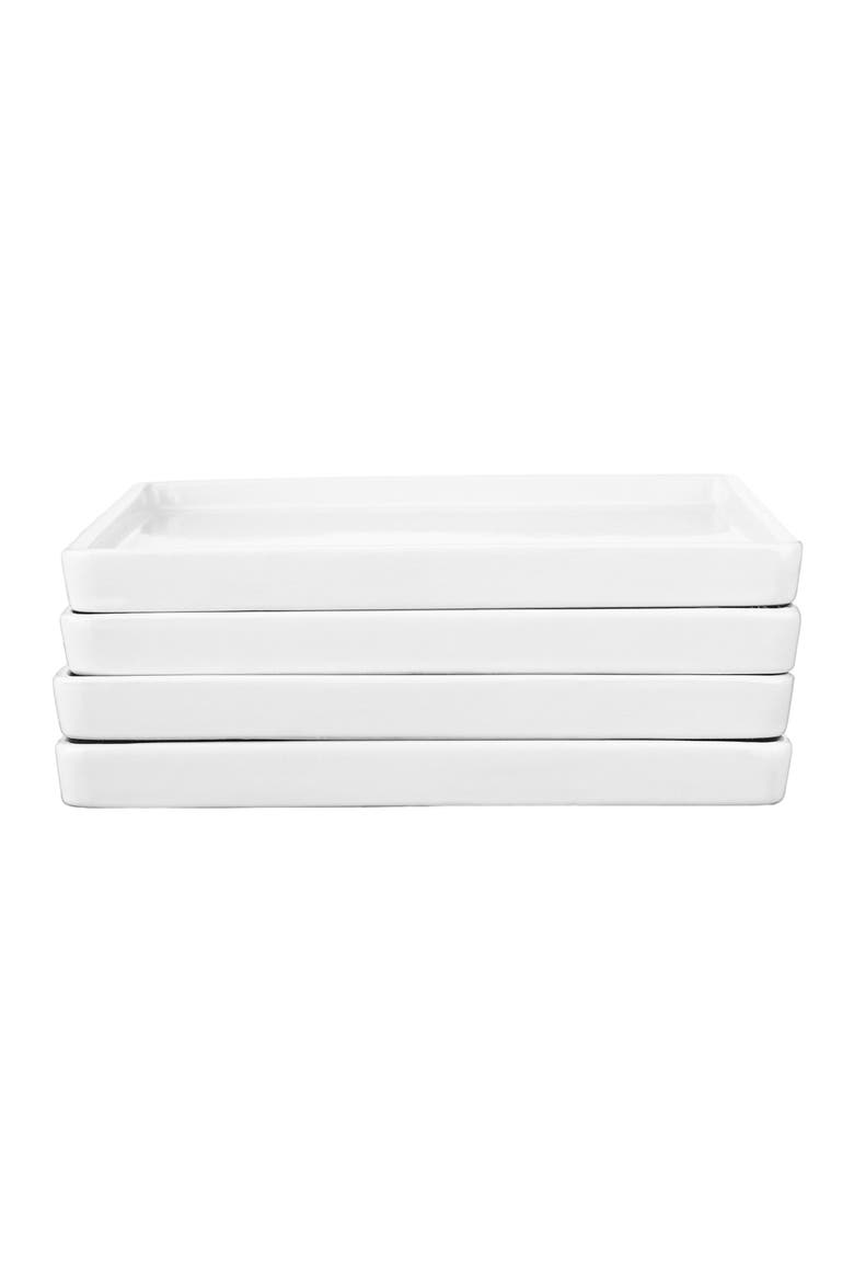 Grace Stoneware 4-Piece Salad Plate Set, Alternate, color, White