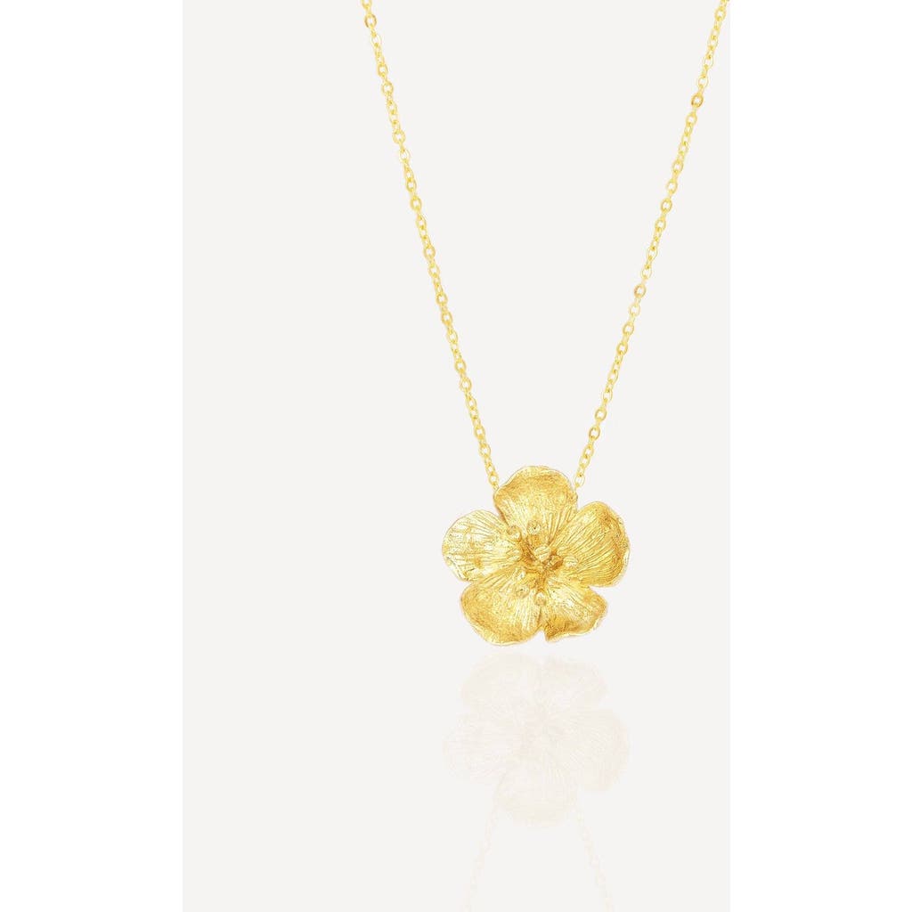 Ottoman Hands Buttercup Gold Flower Pendant Necklace  product