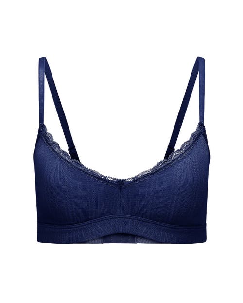 Adore Me Pointelle Unlined Bralette Bra In Blue